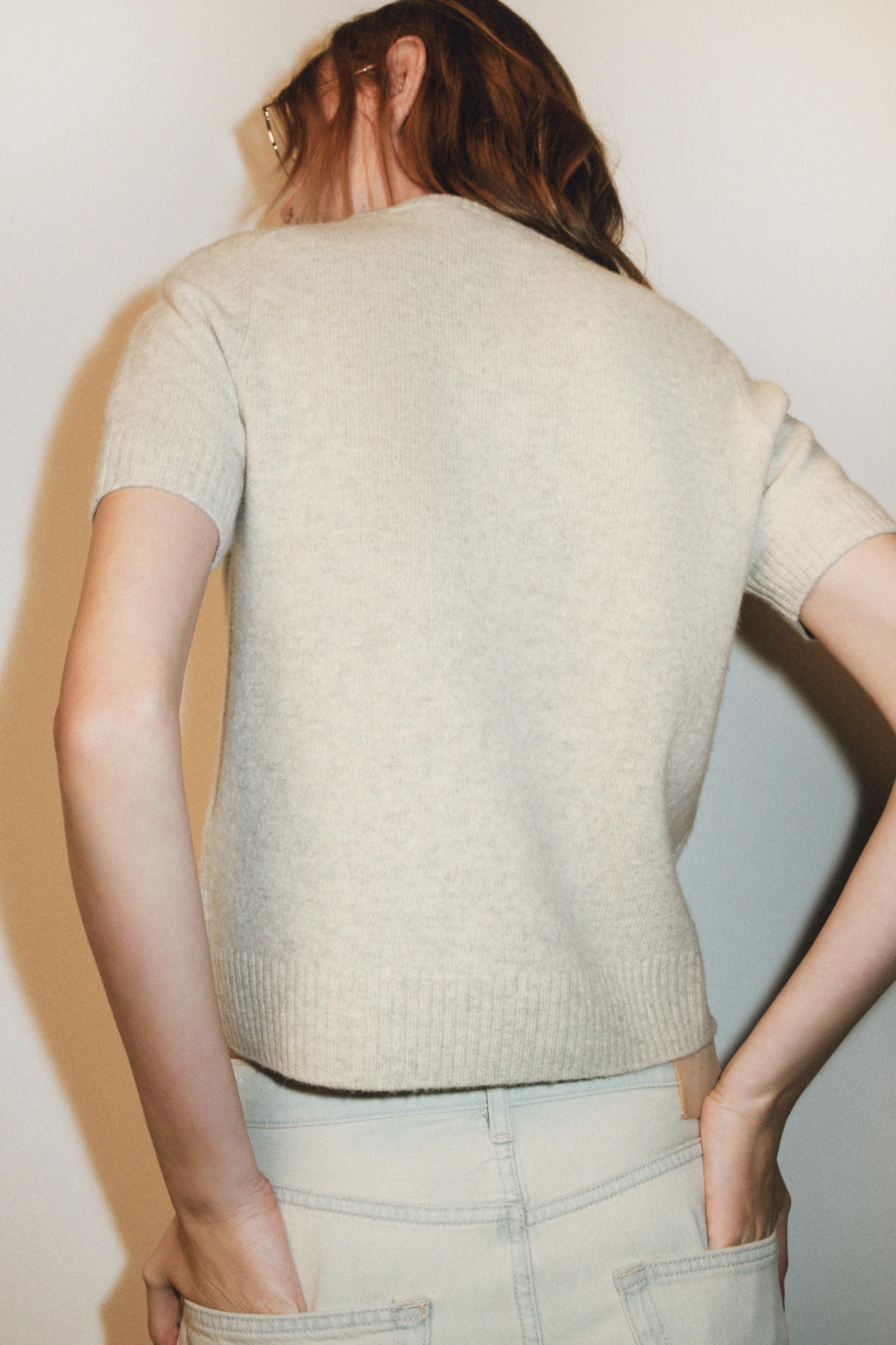 PULL 100% LAINE MANCHES COURTES